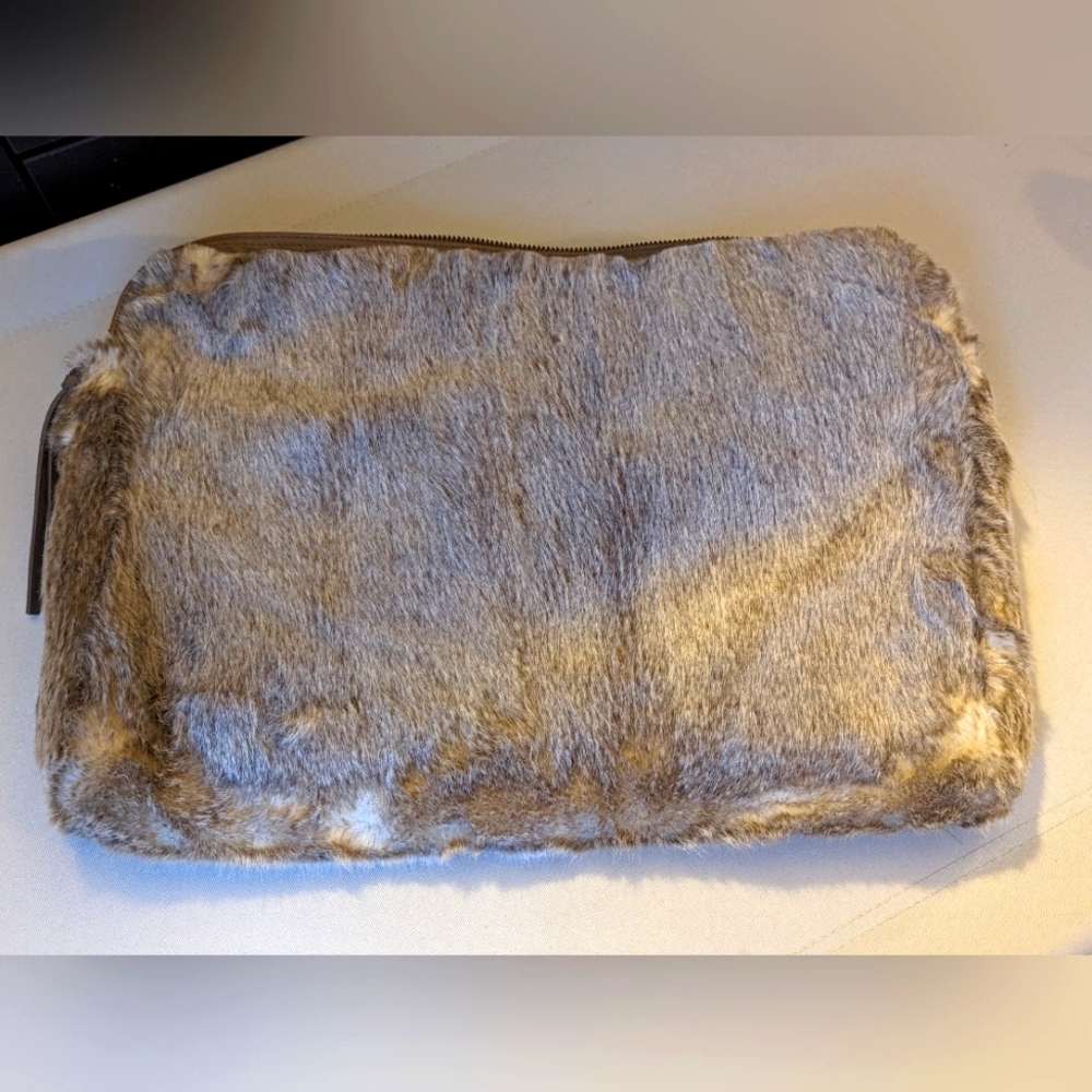 Restoration hardware faux fur laptop bag